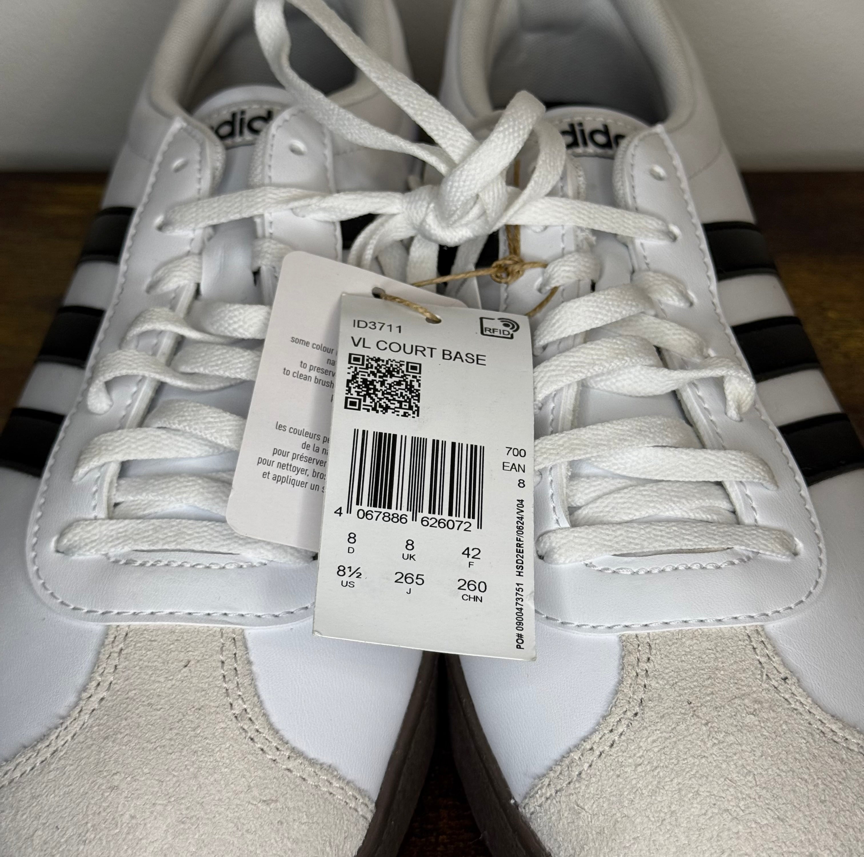 Adidas VL Court Base – White / Black / Gum