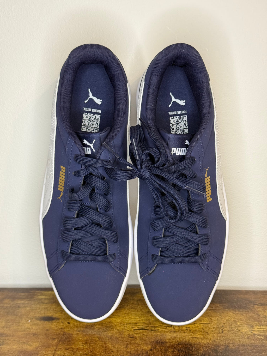 PUMA Smash 3.0 Buck –  Peacoat / White / Gold